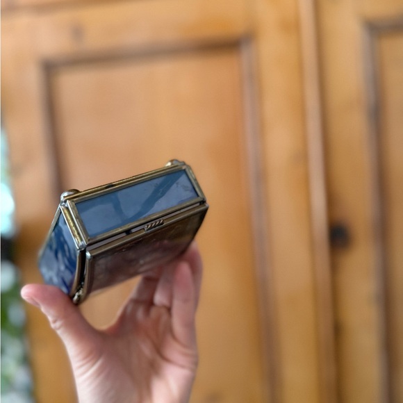 Vintage handcrafted Via Vermont Nativity brass and glass hinged trinket box - Picture 4 of 10